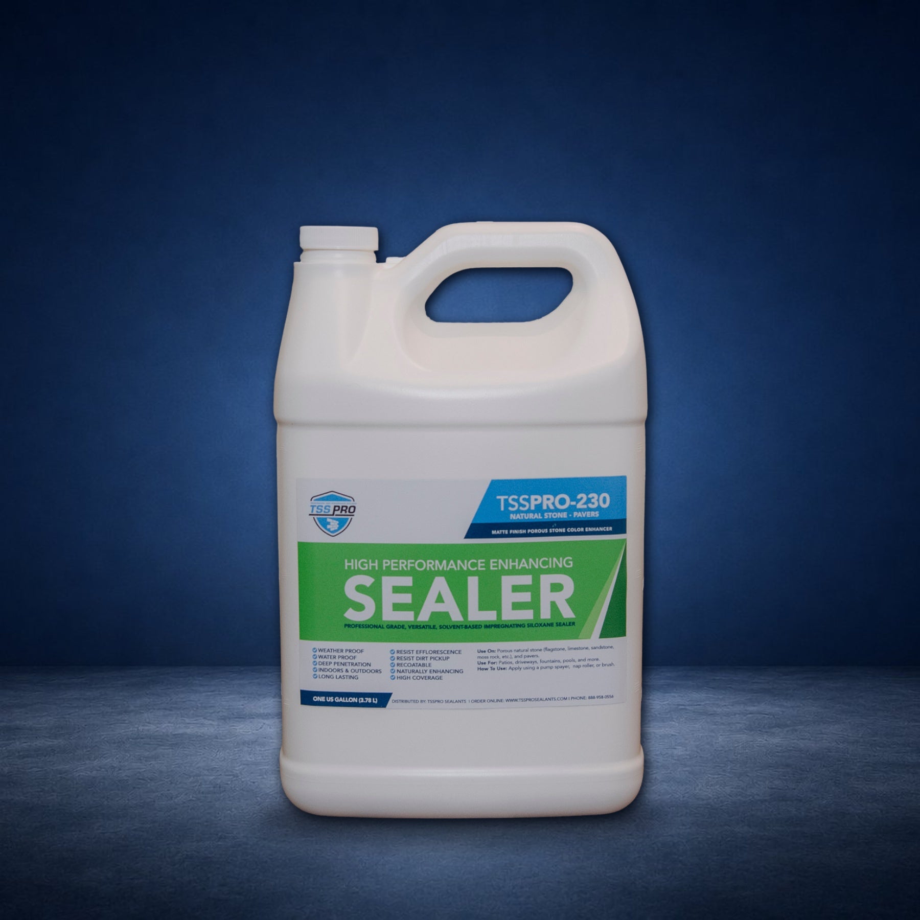 TSSPRO 230 High Performance Enhancing Sealer — 1 gallon jug, blue background