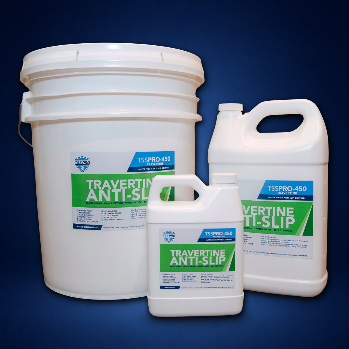 TSSPRO 450 Anti-Slip & Stain Resistant Travertine Sealer