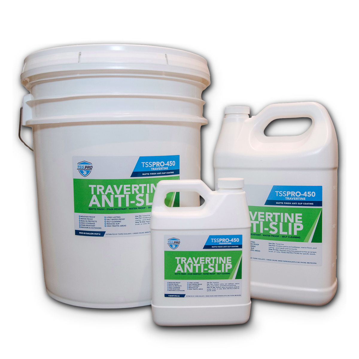 TSSPRO 450 Anti-Slip & Stain Resistant Travertine Sealer