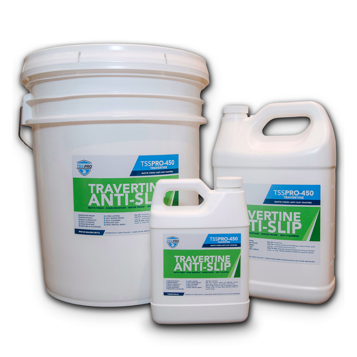 TSSPRO 450 Anti-Slip & Stain Resistant Travertine Sealer