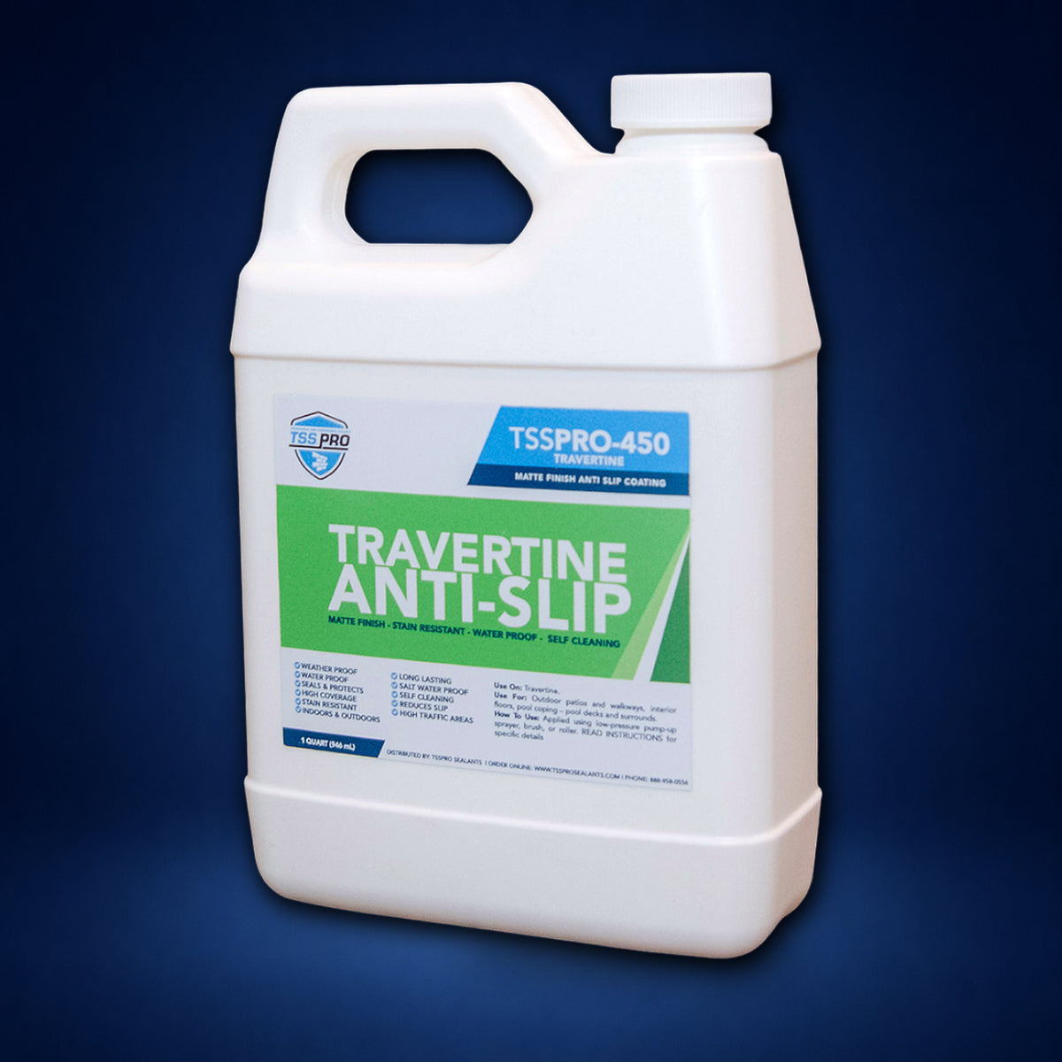 TSSPRO 450 Anti-Slip & Stain Resistant Travertine Sealer