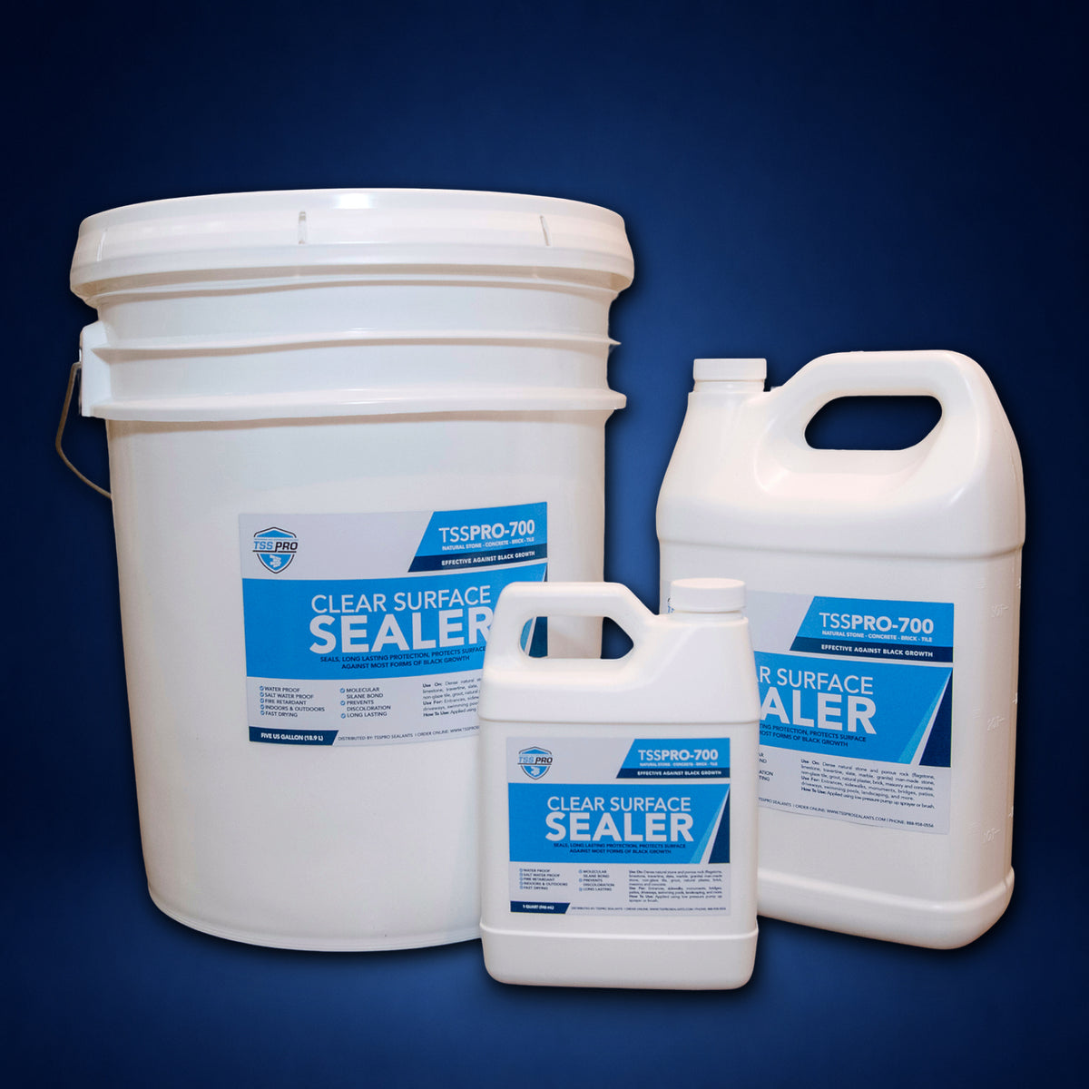 TSSPRO 700 Clear Surface Sealer — Prevents Black Algae & Mold