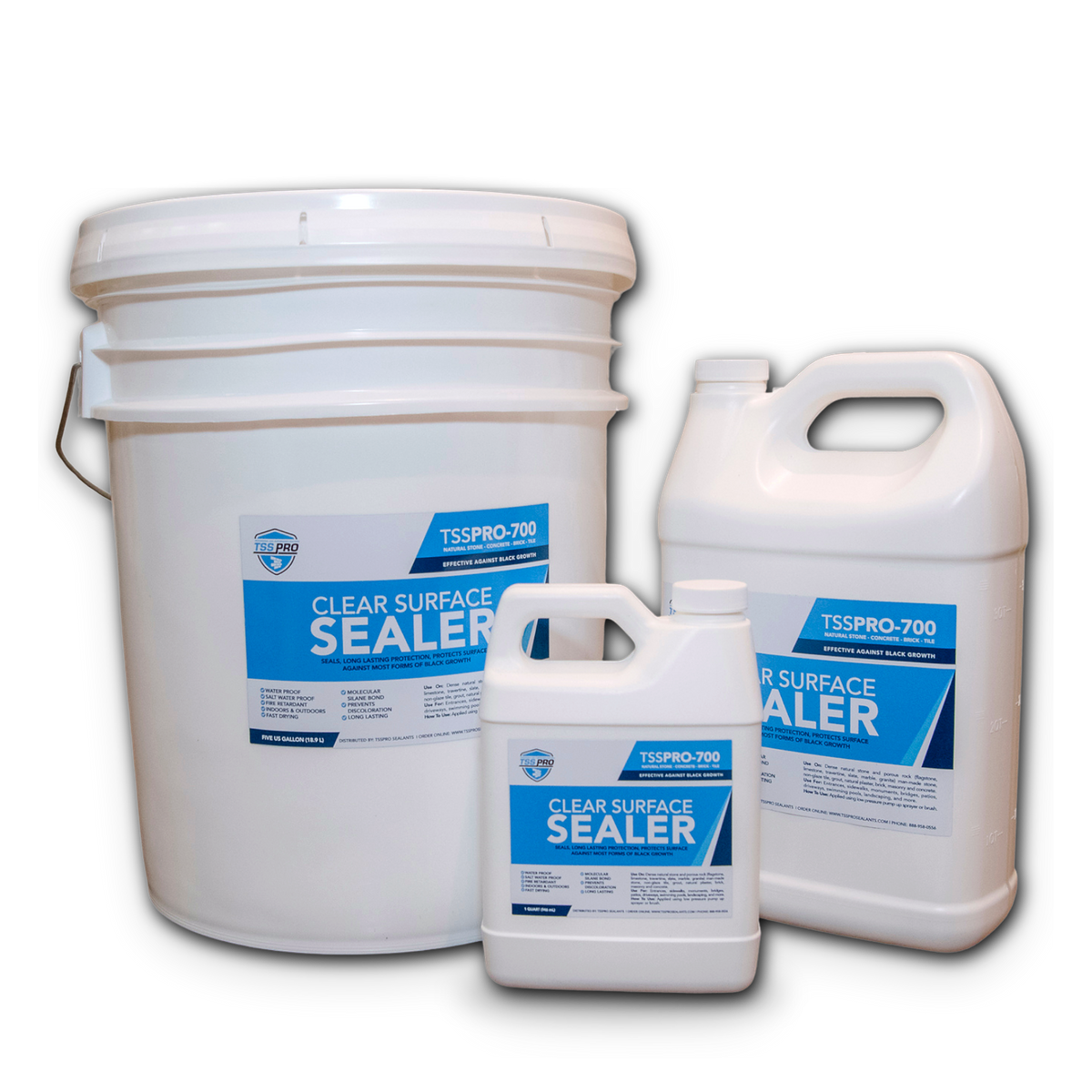 TSSPRO 700 Clear Surface Sealer — Prevents Black Algae & Mold