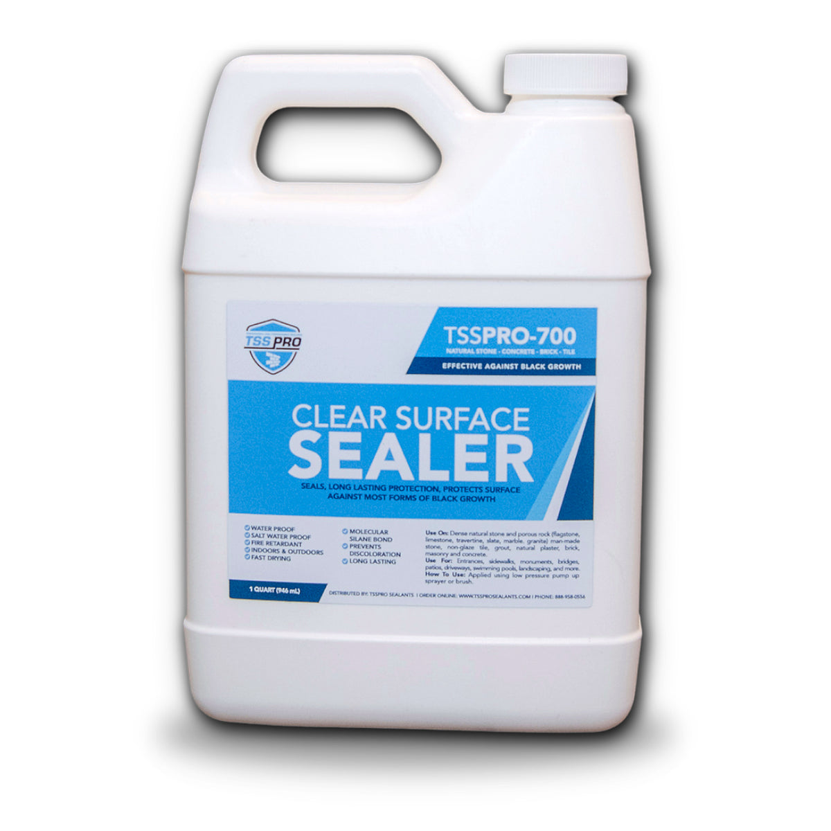 TSSPRO 700 Clear Surface Sealer — Prevents Black Algae & Mold